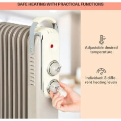 Klarstein Thermaxx Retroheat Oil Radiator 2000W Floor Rollers Taupe -Outlet Klarstein Devices Store 33503545 4