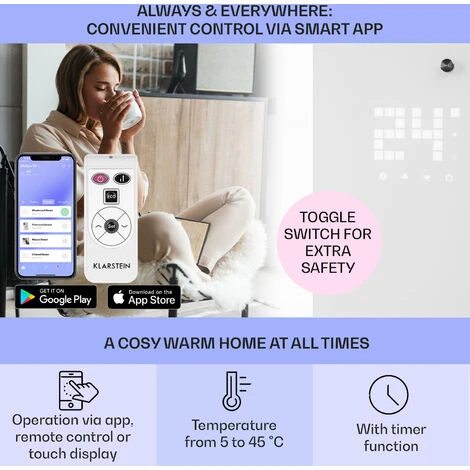 Klarstein Bornholm Curved Smart Convection Heater 2000 W App Control Timer 3 Klarstein Bornholm Curved Smart Convection Heater 2000 W App Control Timer - Image 3