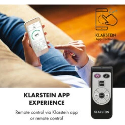 Klarstein Bornholm, Curved Smart, Convection Heater, 2000W, App Control, Black -Outlet Klarstein Devices Store 33503552 3