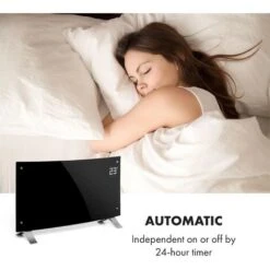 Klarstein Bornholm, Curved Smart, Convection Heater, 2000W, App Control, Black -Outlet Klarstein Devices Store 33503552 4