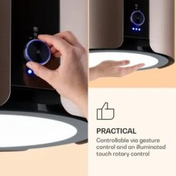 Klarstein Skyfall Smart, Island Extractor Hood, Ø45cm, Circulating Air, 402m³ / H, LED, Stainless Steel, Gold -Outlet Klarstein Devices Store 33504293 4