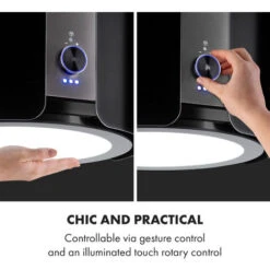 Klarstein Skyfall Smart, Island Extractor Hood, Ø45cm, Circulating Air, 402m³ / H, LED, Stainless Steel, Black -Outlet Klarstein Devices Store 33504329 4