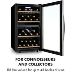 Klarstein Vinamour 45 Duo Wine Refrigerator 2 Zones 118 Ltr / 45 Fl 5-18 °C -Outlet Klarstein Devices Store 33765732 3