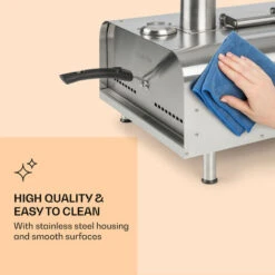 Klarstein Diavolo, Pizza Pellet Oven, Includes Pizza Stone, Thermometer, Stainless Steel -Outlet Klarstein Devices Store 35493162 5