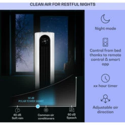 Klarstein Polar Tower Smart, Fan, Air Cooler, 7L, 85W, Remote Control, 5 X Ice Pack -Outlet Klarstein Devices Store 35647093 4