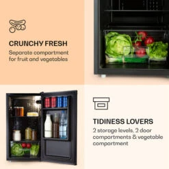 Klarstein Obsidian Refrigerator 90 Litre Vegetable Compartment -Outlet Klarstein Devices Store 38510717 3
