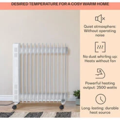 Klarstein Thermaxx Heatstream Oil Radiator 2500W 5-35 ° C 24h Timer White -Outlet Klarstein Devices Store 39612647 2