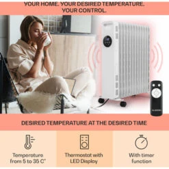Klarstein Thermaxx Heatstream Oil Radiator 2500W 5-35 ° C 24h Timer White -Outlet Klarstein Devices Store 39612647 4
