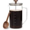 Klarstein Glaswerk Ristretto, French Press, 0.35 Litre, Borosilicate Glass, Stainless Steel, Walnut Wood