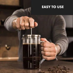 Klarstein Glaswerk Ristretto, French Press, 0.35 Litre, Borosilicate Glass, Stainless Steel, Walnut Wood -Outlet Klarstein Devices Store 42770286 3