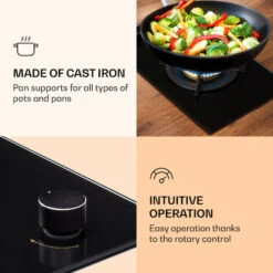 Klarstein Goldflame Gas Hob 1 Wok Burner Glass Ceramic -Outlet Klarstein Devices Store 51308740 3