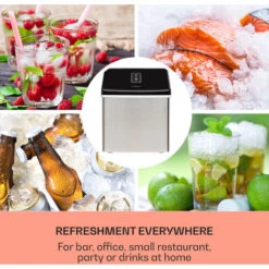 Klarstein Clearcube Ice Cube Machine Clear Ice 13kg / 24h Stainless Steel Black -Outlet Klarstein Devices Store 53487522 3