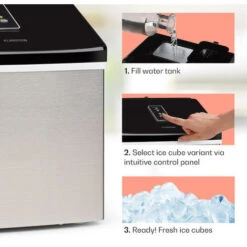 Klarstein Clearcube Ice Cube Machine Clear Ice 13kg / 24h Stainless Steel Black -Outlet Klarstein Devices Store 53487522 4