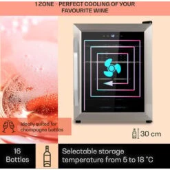 Klarstein Vinamour 16 Uno Wine Fridge 16 Bottles/42 Litres 5-18°C 41dB Glass -Outlet Klarstein Devices Store 83740595 3