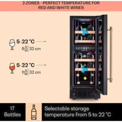 Klarstein Vinovilla 17 Built-In Duo Vilhelmine Edition Wine Fridge 17 Bottles 3-Colour Glass Door -Outlet Klarstein Devices Store 87106525 3