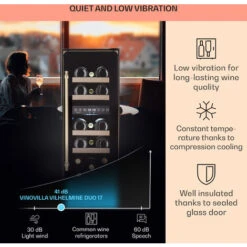 Klarstein Vinovilla 17 Built-In Duo Vilhelmine Edition Wine Fridge 17 Bottles 3-Colour Glass Door -Outlet Klarstein Devices Store 87106525 4