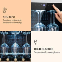 Klarstein Vinamour 46 Uno Wine Refrigerator 1 Zone 155 L/46 Fl. 4-18 °C Stainless Steel -Outlet Klarstein Devices Store 90516364 3