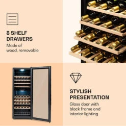 Klarstein Barossa 54 Duo Wine Refrigerator 2 Zones 148 Litres 54 Bottles Touch Display -Outlet Klarstein Devices Store 92536109 4