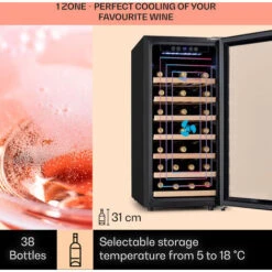 Klarstein Vinamour 54D Wine Refridgerator 2 Zones 148 L 54 Bottles Stainless Steel Front -Outlet Klarstein Devices Store 92862160 3