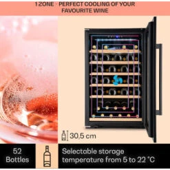 Klarstein Vinsider 52 Built-In Uno Built-In Wine Fridge 52 Bottles 137 Ltr Stainless Steel -Outlet Klarstein Devices Store 93285437 3