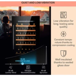 Klarstein Vinsider 52 Built-In Uno Built-In Wine Fridge 52 Bottles 137 Ltr Stainless Steel -Outlet Klarstein Devices Store 93285437 4