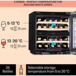 Klarstein Rhône 25 Duo Wine Cooler Compression Cooling 2 Zones 75 Litres / 25 Bottles -Outlet Klarstein Devices Store 93339062 3
