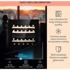 Klarstein Rhône 25 Duo Wine Cooler Compression Cooling 2 Zones 75 Litres / 25 Bottles -Outlet Klarstein Devices Store 93339062 4