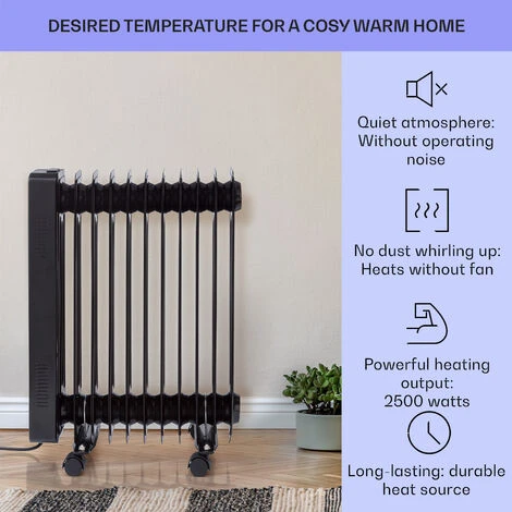 Klarstein Sanford Smart Oil Radiator 2500 W Power Weekly Timer LED Display Touch Panel Klarstein App 2 Klarstein Sanford Smart Oil Radiator 2500 W Power Weekly Timer LED Display Touch Panel Klarstein App - Image 2