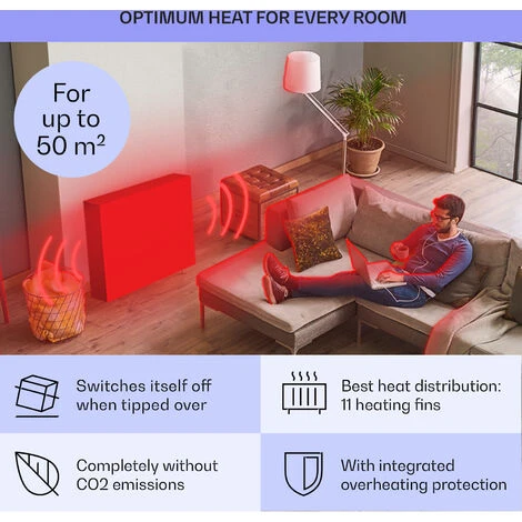 Klarstein Sanford Smart Oil Radiator 2500 W Power Weekly Timer LED Display Touch Panel Klarstein App 5 Klarstein Sanford Smart Oil Radiator 2500 W Power Weekly Timer LED Display Touch Panel Klarstein App - Image 5