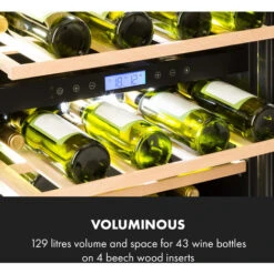 Klarstein Vinovilla 43 Built-In Duo Onyx Edition Wine Fridge 129 Litres 43 Bottles 2 Zones -Outlet Klarstein Devices Store 93825058 5