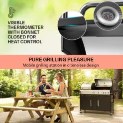 Klarstein Kingsville 4.1 Combo Grill Gas + Coal 13.7 KW 4+1 Burners Height Adjustable -Outlet Klarstein Devices Store 93968510 4