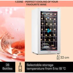 Klarstein Shiraz 28 Uno Wine Fridge 74 Litres 28 Bottles Touch Control Panel 5-18°C -Outlet Klarstein Devices Store 96265751 3