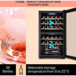 Klarstein Barossa 29 Duo Wine Refrigerator 29 Bottles 80 Litres 2 Zones Push-button Control -Outlet Klarstein Devices Store 96529626 3