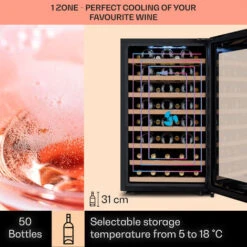 Klarstein Barossa 50 Uno Wine Refrigerator 1 Zone 120 Litres / 50 Bottles Touch Display -Outlet Klarstein Devices Store 96685167 3