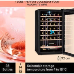 Klarstein Vinamour 32 Uno Wine Fridge 1 Zone 95 L / 36 Bottles 4-18°C Touch -Outlet Klarstein Devices Store 96890172 3