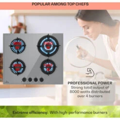 Klarstein Firetale Gas Hob 4-Burner 60 Cm Aluminium Burner Natural Gas/Propane Incl. Hose And Pressure Reducer -Outlet Klarstein Devices Store 96900302 3