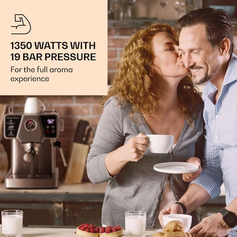 Klarstein Libeica Espresso Machine 19 Bar Approx. 10 Cups 1.8 Litres Milk Foam 2 Klarstein Libeica Espresso Machine 19 Bar Approx. 10 Cups 1.8 Litres Milk Foam - Image 2