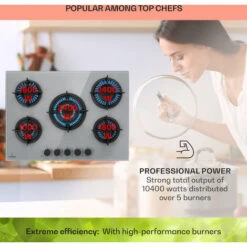 Klarstein Firetale Gas Hob 5-Burner 70 Cm Aluminium Burner Natural Gas/Propane Incl. Hose And Pressure Reducer -Outlet Klarstein Devices Store 97224510 3
